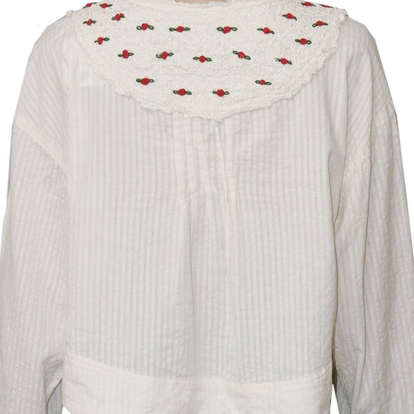 Free People Sweet As Roses Lounge Floral Embroidered Top S & XS - Picture 6 of 6